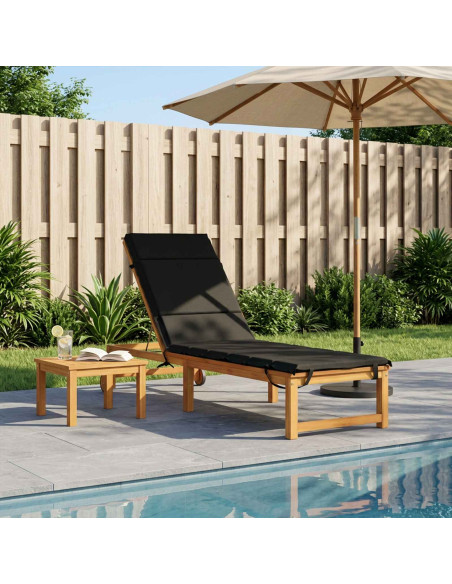 Cuscino per Lettino GEMERT 100% Poliestere Nero 200 x 55 x 3 cm