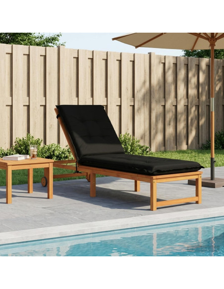 Cuscino per Lettino GEMERT 100% Poliestere Nero 190 x 60 x 9 cm