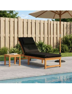 Cuscino per Lettino GEMERT 100% Poliestere Nero 190 x 50 x 9 cm