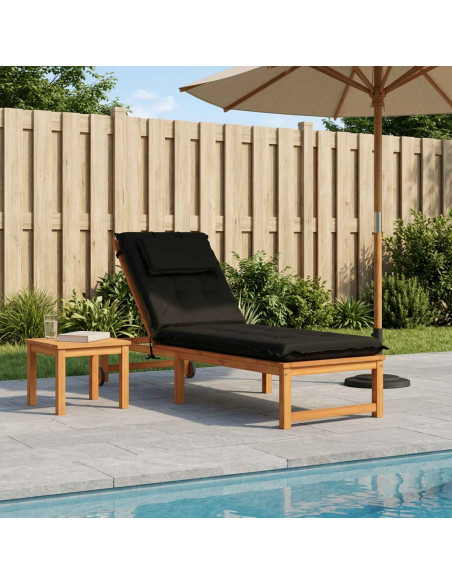 Cuscino per Lettino GEMERT 100% Poliestere Nero 190 x 50 x 9 cm