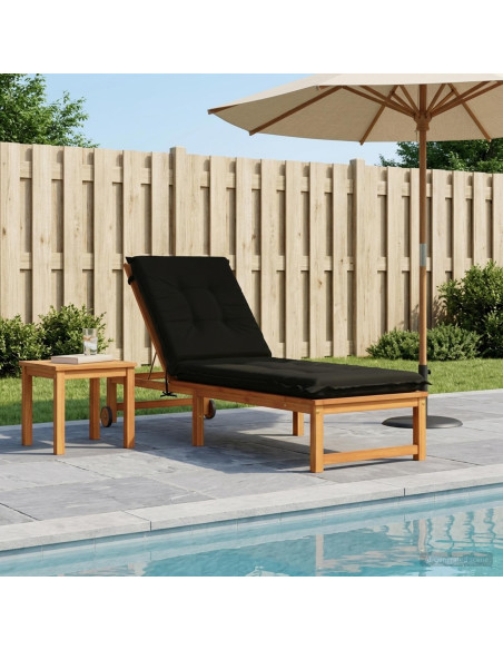 Cuscino per Lettino GEMERT 100% Poliestere Nero 190 x 50 x 9 cm