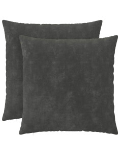 Cuscino con cuscino HEERLEN 2 pz Antracite Fleece in microfibra