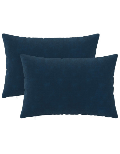 Cuscino con cuscino HEERLEN 2 pz Blu Fleece in microfibra