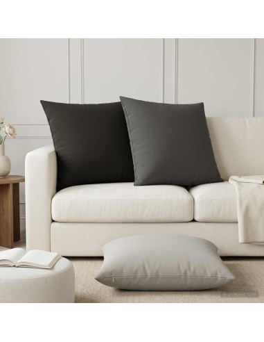 Cuscino con cuscino HEERLEN 2 pz Grigio Poliestere