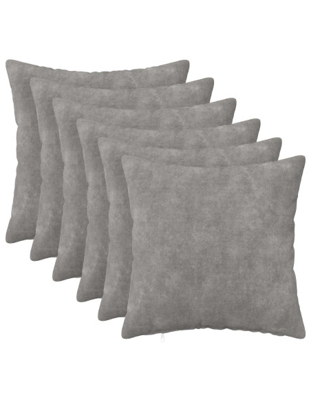 Cuscino HEERLEN 6 pz Grigio Chiaro Fleece in microfibra