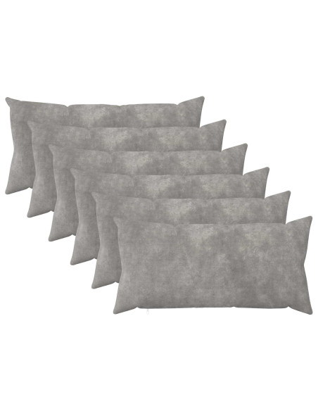 Cuscino HEERLEN 6 pz Grigio Chiaro Fleece in microfibra