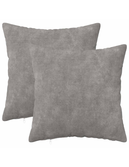Cuscino HEERLEN 2 pz Grigio Chiaro Fleece in microfibra