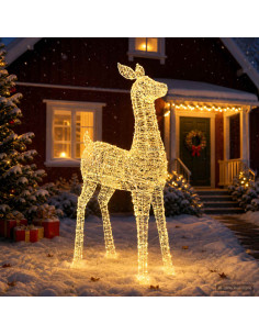 Renna di Natale luminosa a LED LOVIISA 900 LED Bianco caldo