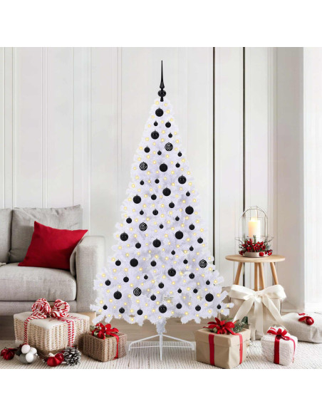 Albero di Natale artificiale Bianco 180 cm PVC e Acciaio