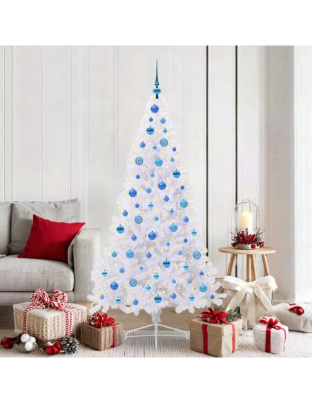 Albero di Natale artificiale Bianco 180 cm PVC e Acciaio