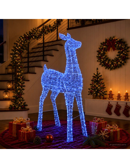 Renna di Natale luminosa a LED LOVIISA 900 LED Blu
