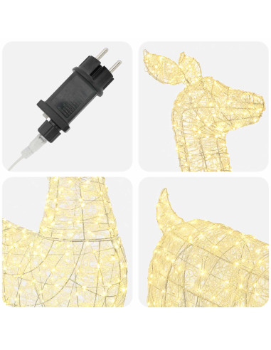 Renna di Natale luminosa a LED LOVIISA 900 LED Bianco caldo