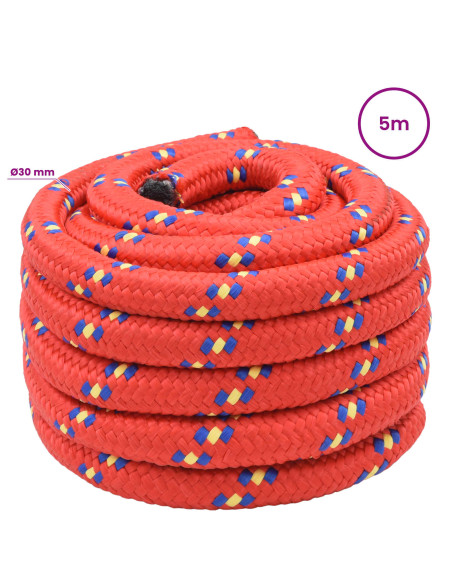 Corda multiuso 30 mm 5 m Rosso PP 5400 kg Carico massimo
