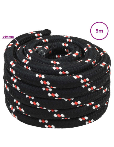 Corda multiuso 30 mm 5 m Nero e Rosso PP 5400 kg Carico massimo