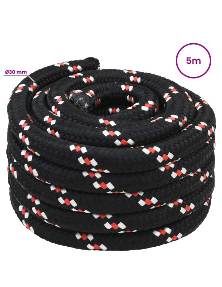 Corda multiuso 30 mm 5 m Nero e Rosso PP 5400 kg Carico massimo
