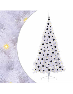Albero di Natale artificiale Bianco 180 cm PVC e Acciaio 2