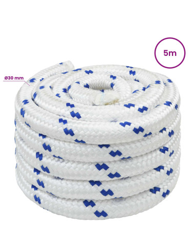 Corda multiuso 30 mm 5 m Bianco e Blu PP 5400 kg Carico massimo