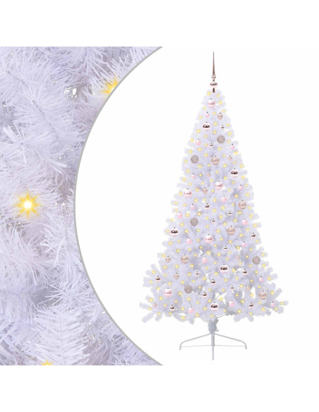 Albero di Natale artificiale Bianco 180 cm PVC e Acciaio