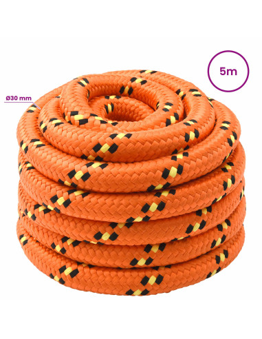 Corda multiuso 30 mm 5 m Arancione PP 5400 kg Carico massimo