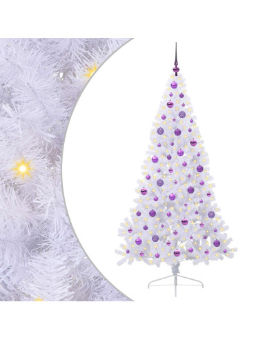 Albero di Natale artificiale Bianco 180 cm PVC e Acciaio