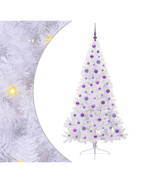 Albero di Natale artificiale Bianco 180 cm PVC e Acciaio