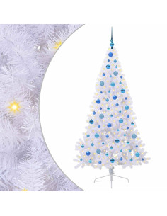 Albero di Natale artificiale Bianco 180 cm PVC e Acciaio 2