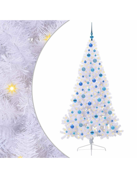 Albero di Natale artificiale Bianco 180 cm PVC e Acciaio