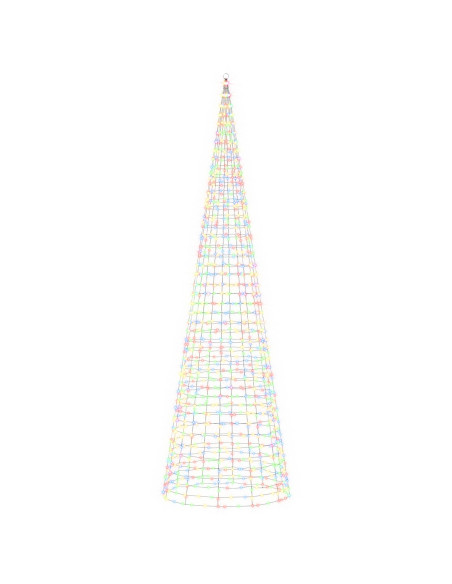 Luci per albero di Natale con picchetti e asta per bandiera