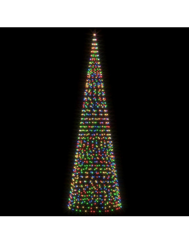 Luci per albero di Natale con picchetti e asta per bandiera