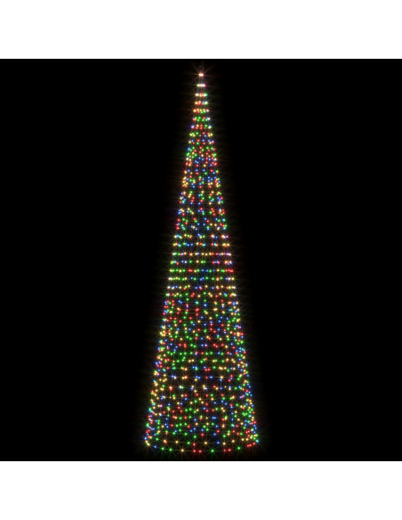 Luci per albero di Natale con picchetti e asta per bandiera