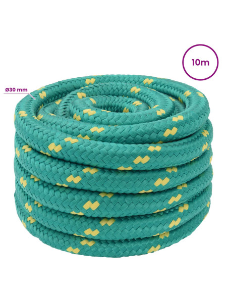 Corda multiuso 30 mm 10 m Verde PP 5400 kg Carico massimo