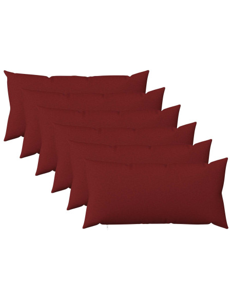 Cuscino con cuscino HEERLEN 6 pz Rosso Vino Tessuto