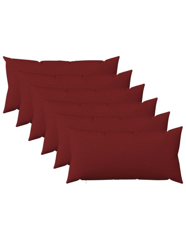 Cuscino con cuscino HEERLEN 6 pz Rosso Vino Tessuto