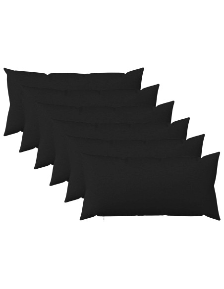 Cuscino con cuscino HEERLEN 6 pz Nero Tessuto