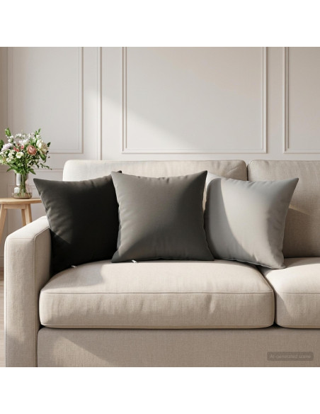 Cuscino con cuscino HEERLEN 6 pz Antracite Poliestere