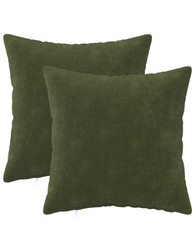 Cuscino con cuscino HEERLEN 2 pz Verde Fleece in microfibra