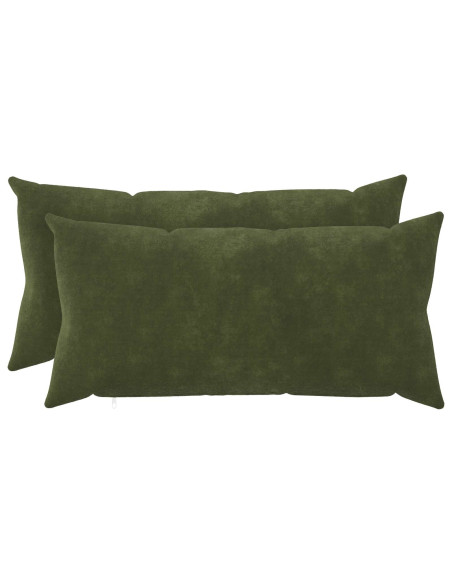Cuscino con cuscino HEERLEN 2 pz Verde Fleece in microfibra