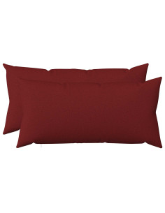 Cuscino con cuscino HEERLEN 2 pz Rosso Vino Tessuto 2
