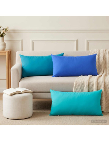 Cuscino con cuscino HEERLEN 2 pz Blu Reale Poliestere