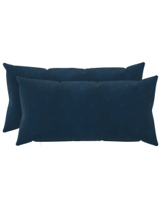 Cuscino con cuscino HEERLEN 2 pz Blu Fleece in microfibra