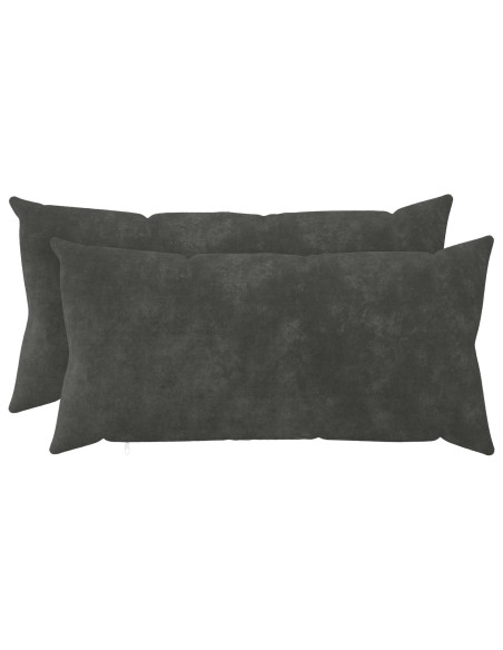 Cuscino con cuscino HEERLEN 2 pz Antracite Fleece in microfibra