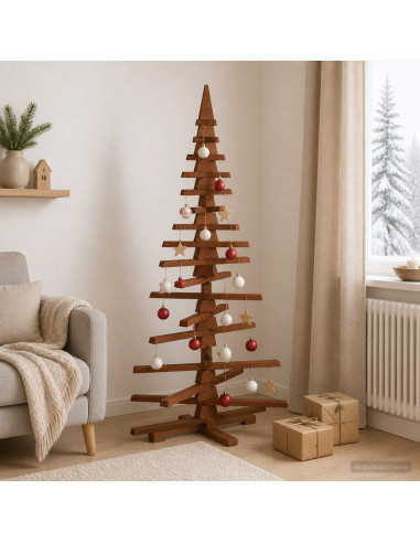 Albero di Natale in legno KOTKA 150 cm Legno Massello di Pino