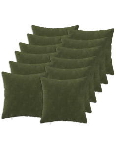Cuscino con cuscino HEERLEN 12 pz Verde Fleece in microfibra