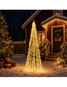 Ghirlande luminose per alberi di Natale Bianco caldo PVC