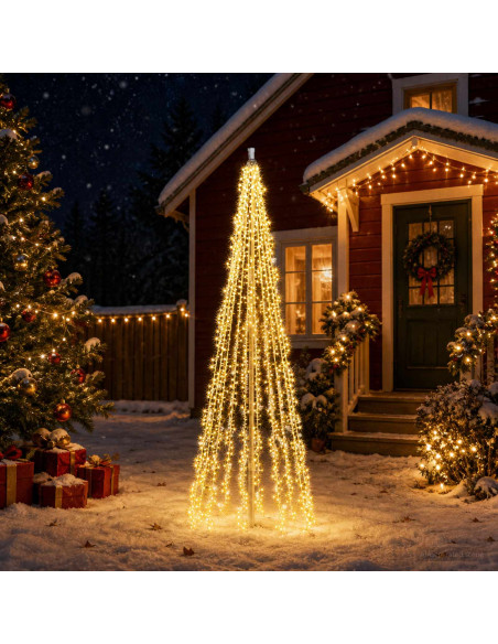 Ghirlande luminose per alberi di Natale Bianco caldo PVC