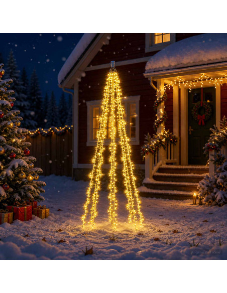 Ghirlande luminose per alberi di Natale Bianco caldo PVC