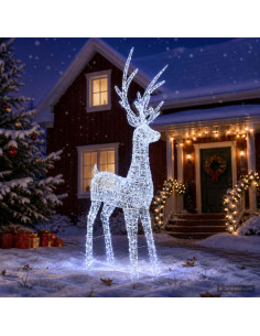 Renna di Natale luminosa a LED 1000 LED Bianco