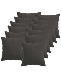 Cuscino con cuscino HEERLEN 12 pz Grigio Scuro Tessuto 2