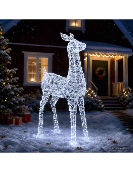 Renna di Natale luminosa a LED LOVIISA 900 LED Bianco