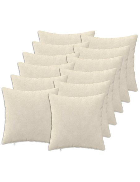 Cuscino con cuscino HEERLEN 12 pz Crema Fleece in microfibra